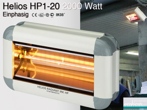 High Power Infrarot Heizstrahler Helios HP1-20 IP20 2000 Watt